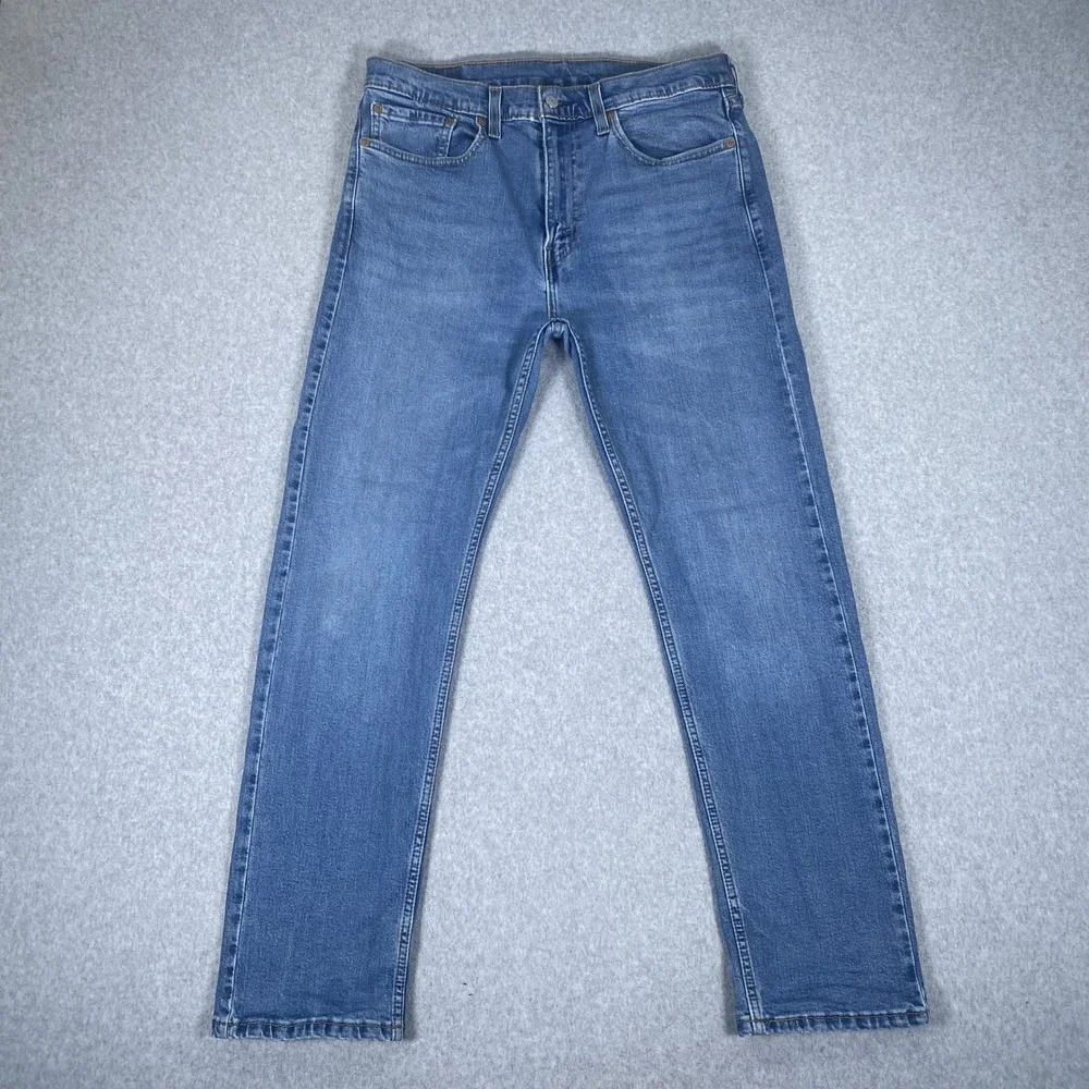 Levi's 505 Regular Fit Jeans Mens 34x30 Blue Straight Leg Stretch